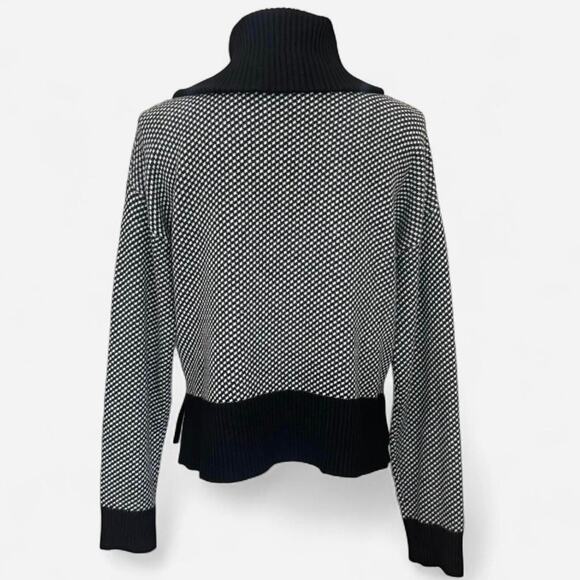 Rachel Zoe Quarter Zip Wide Collar Sweater Size M - Picture 4 of 5